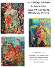 Load image into Gallery viewer, Teeny Tiny Collage PATTERN Group #4 Sea Turtle Mermaid Octopus